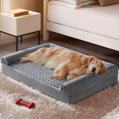 BFPETHOME Orthopedic Washable Dog Beds Large Sized Senior Dog for Comfy Sleeping with Removable Cover, Waterproof Big Soft Pet Couch Bed for Dogs Relax1