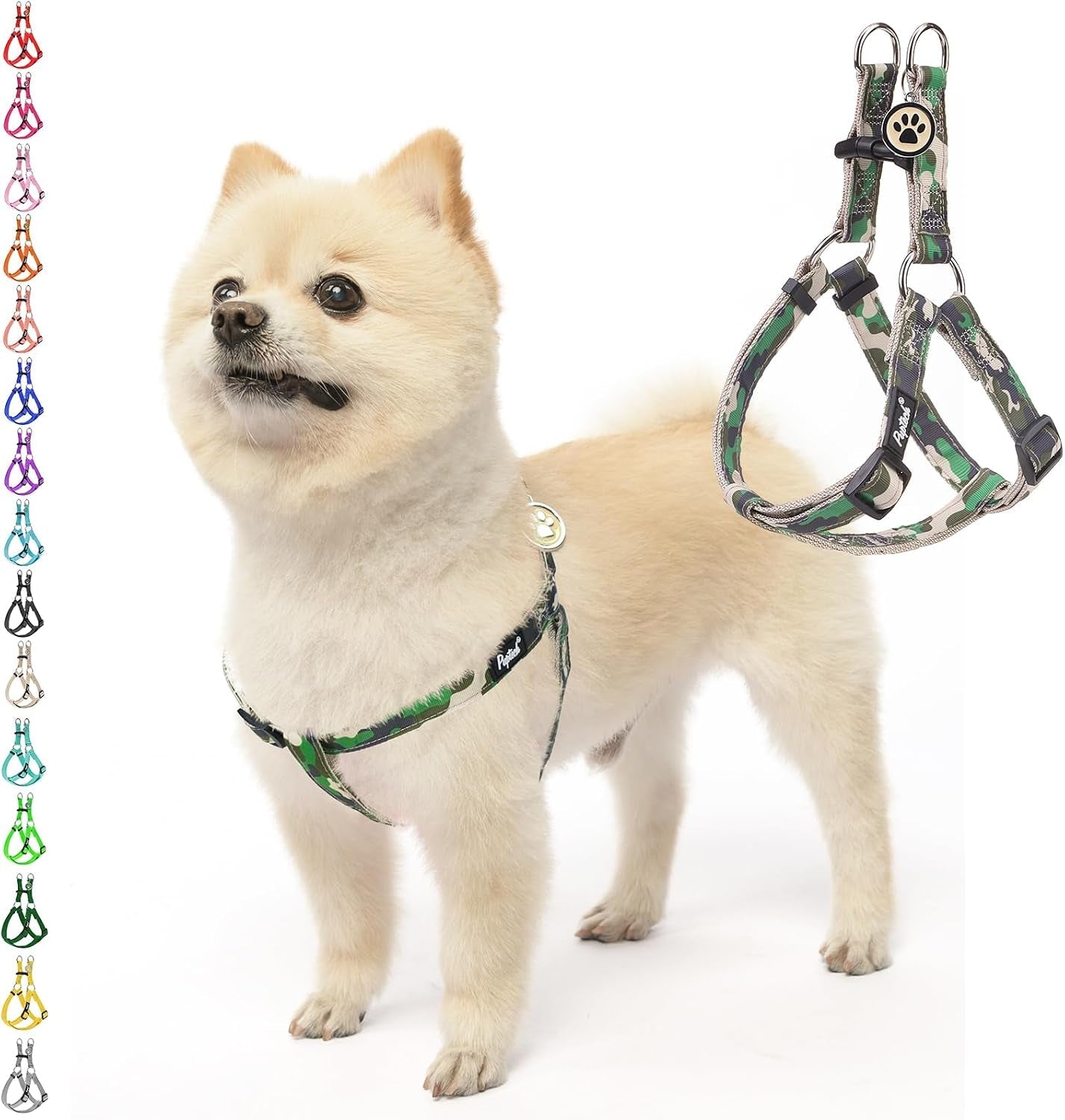 pupteck-no-pull-dog-harness-soft-adjustable-basic-nylon-step-in-puppy-vest-outdoor-walking-with-id-tag
