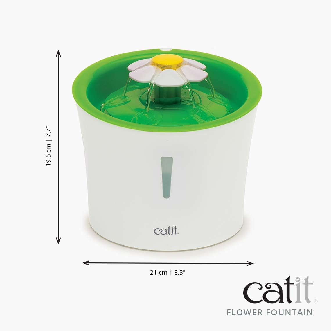 catit-flower-fountain-with-triple-action-filter-cat-drinking-water-fountain-3-l-green-cat-drinking-water-fountain