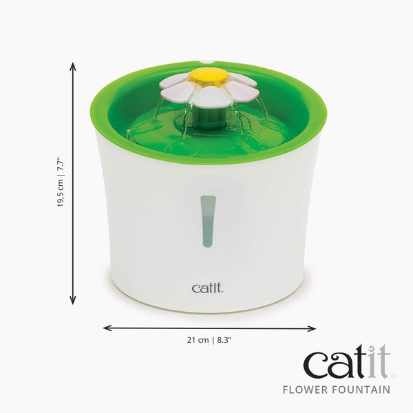 Catit Flower Fountain with Triple Action Filter, Cat Drinking Water Fountain, 3 L, Green | Cat Drinking Water Fountain10