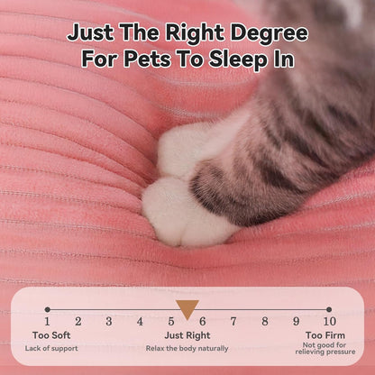 Cat Dog Bed for Pets, Rectangle Pet Bed Gift for Puppy and Kitten, Machine Washable Calming Fluffy Pet Couch Sofa for Indoor Outdoor, Portable Soft Cat Bed with Non-Slip Bottom (Small, Pink)4