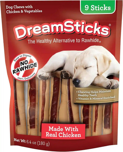 Dreambone Chicken Wrapped Mini Stick Dog Treats, Daily Rawhide-Free Chew, Digests Safely and Completely, with Real Protein, Chicken and Veggies, 15 Count14