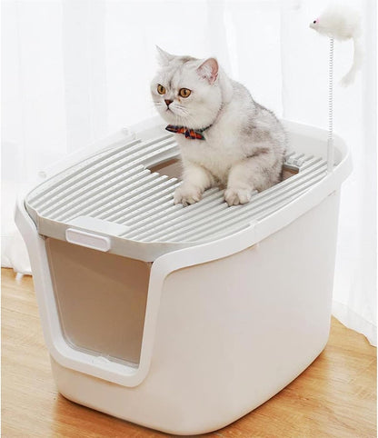 Dog Potty Training Toilet ﻿ Double-Door Cat Litter Box with Scoop and Funny Toys Large Easy Setup, to Clean(C)5