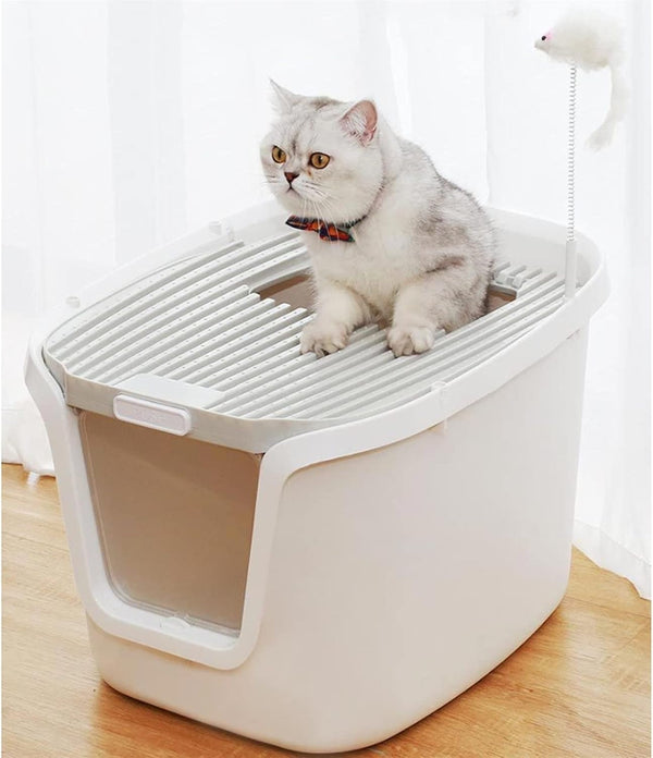 Dog Potty Training Toilet ﻿ Double-Door Cat Litter Box with Scoop and Funny Toys Large Easy Setup, to Clean(C)5