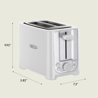 2 Slice Toaster, Extra Wide Slots & Removable Crumb Tray, White3