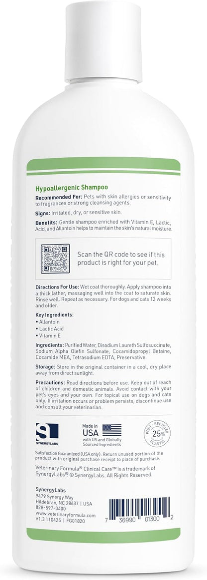 Veterinary Formula Clinical Care Hypoallergenic Free & Clear Shampoo, 16 Oz2