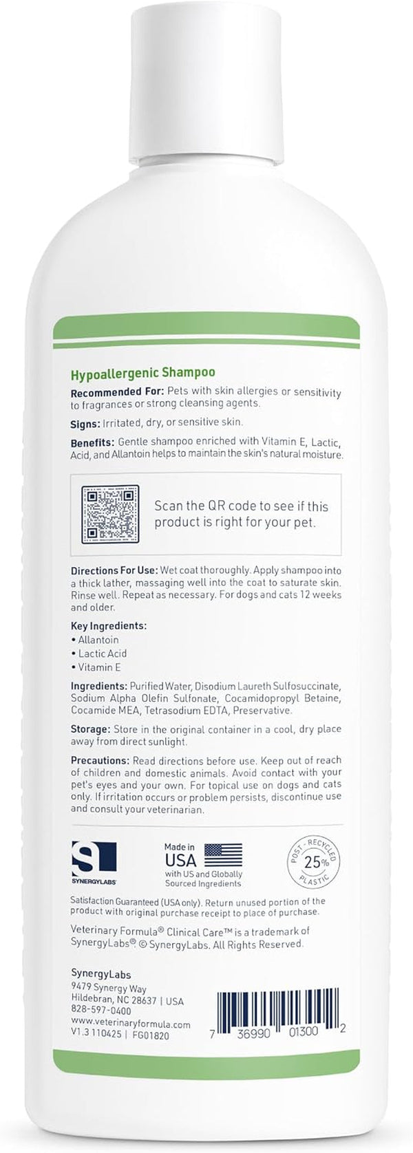 Veterinary Formula Clinical Care Hypoallergenic Free & Clear Shampoo, 16 Oz2