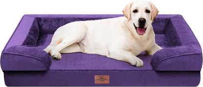 Comfort Expression Orthopedic Dog Bed for Extra Large Dogs with Bolster | Waterproof Dog Couch Bed with Washable Cover & Non-Slip Bottom, Supportive Egg Crate Foam XL Pet Bed, 42X30 Inch99