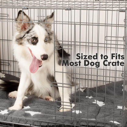 Mora Pets Cat Bed for Indoor Cats Washable Dog Crate Pad Cute Star Dog Bed Mat for Small Dogs Pet Kennel Pad for Cage Soft Flat Puppy Kitten Cushion Sleeping Anti-Slip Grey 22 X 135