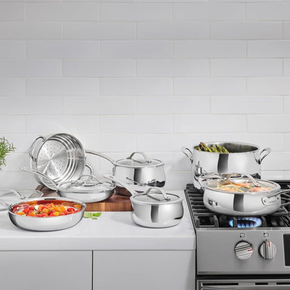 12-Piece Pureclad™ Triple-Ply Stainless Steel Cookware Set, PCT-122