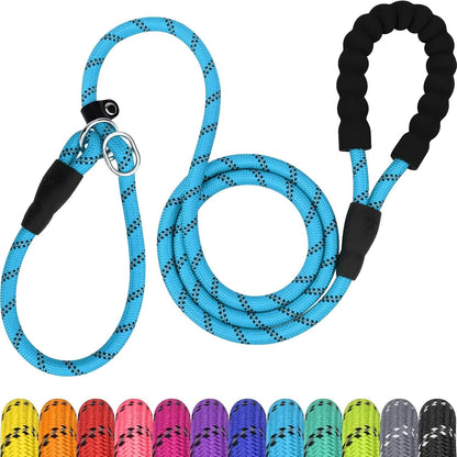 Tagme Slip Lead for Dogs, No Pull Training Leash, Padded Handle (Hot Pink) | Braided Climbing Rope, Reflective Stitching, 6 Ft, Fits Small to Large Dogs up to 250 Lbs, Cushioned Grip, No Leash Burn11