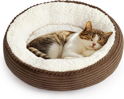 Love'S Cabin round Donut Cat and Dog Cushion Bed, 20In Bed for Cats or Small Dogs, Anti-Slip & Water-Resistant Bottom, Super Soft Durable Fabric Pet Beds, Washable Luxury Cat & Dog Bed Gray63