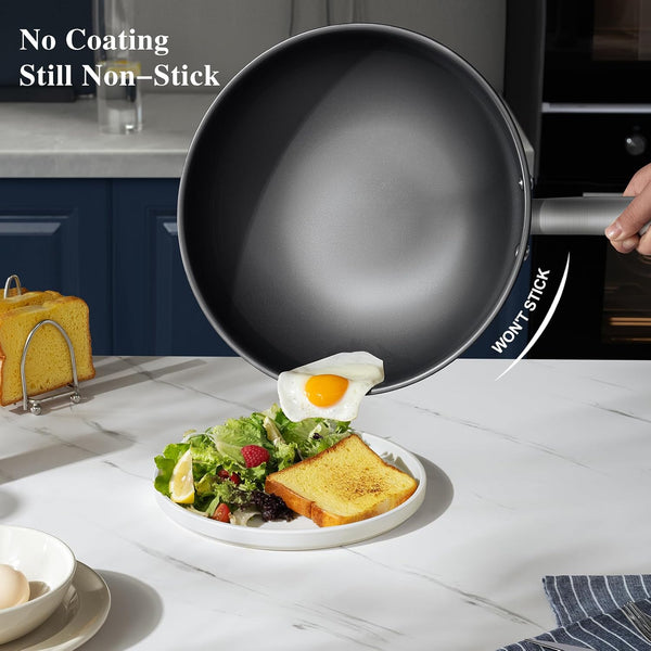 13 in Titanium Wok with Lid – Nonstick Wok & Stir-Fry Pan, All Stovetops & Induction Safe, Oven & Dishwasher Safe, Non-Toxic, No Coating – Durable Titanium Cookware, Frying Pan & Pot5