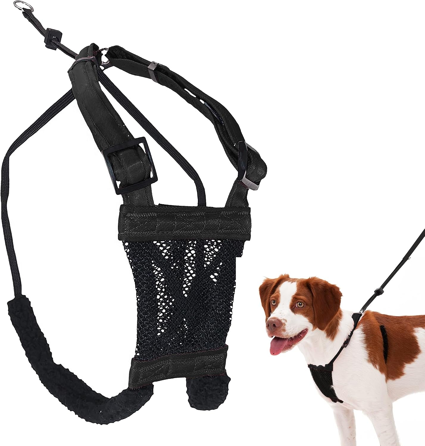 sporn-no-pull-dog-harness-durable-nylon-mesh-harness-for-large-dogs-no-choke-design-padded-restraint-sleeves-adjustable-fit-easy-on-off-large-xl-for-extra-large-breeds-black