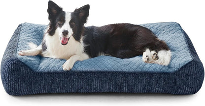 JOEJOY XL Orthopedic Dog Bed for Large Dogs, Extra Thick Foam Pet Bed Sofa | Bolster Sides, Large Sized Dog Couch Bed with Removable Washable Cover, Non-Slip Bottom, Grey (42"X30")18