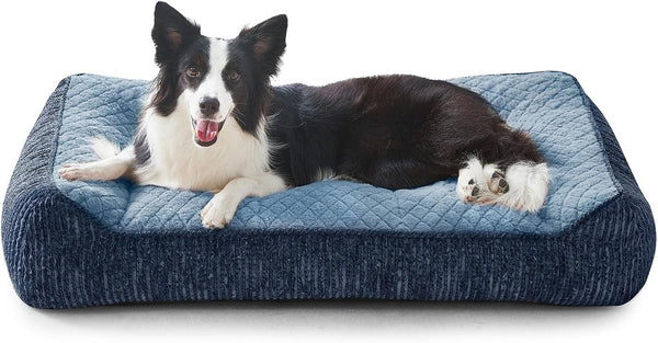 JOEJOY XL Orthopedic Dog Bed for Large Dogs, Extra Thick Foam Pet Bed Sofa | Bolster Sides, Large Sized Dog Couch Bed with Removable Washable Cover, Non-Slip Bottom, Grey (42"X30")18