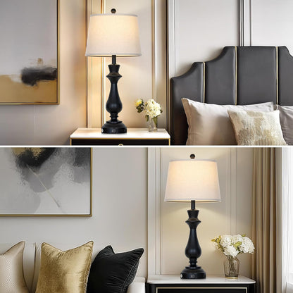 Modern Black Table Lamps Set of 2 for Living Room,30" Tall Bedside Lamp with USB Charging Port,3-Way Dimmable Touch Nightstand Lamp for Bedroom Desk Side Table Office,Black5