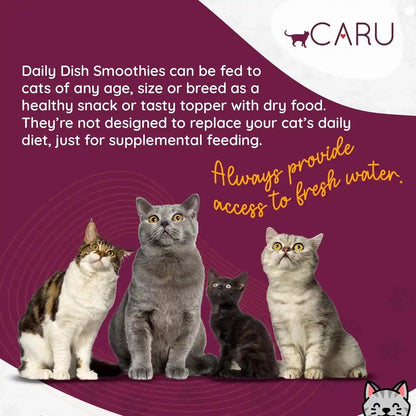 CARU - Daily Dish Tuna Flavored Cat Smoothies - 0.5Oz Tubes - 4 Pack4