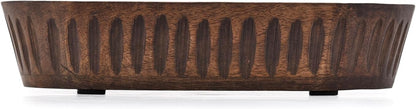 Mango Wood Decorative Bowls for Home Décor, Decorative Long Wooden Bowl for Table Centerpiece (10" X 6" X 2")3