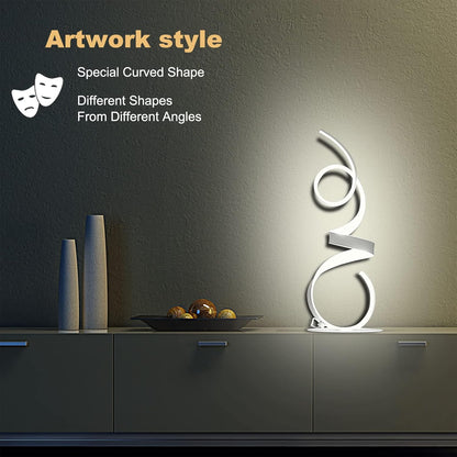 20W 2700LM 3 Colors Dimmable LED Art Table Lamp 21.4 Inch with Touch Switch for Living Room,Bedroom (White)5