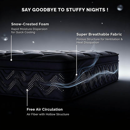 Premium 12 Inch Queen Size Mattress - Black Diamond Quilted, Individual Pocket Spring & Memory Foam Top, Luxurious Support, Pressure Relief, Mot4