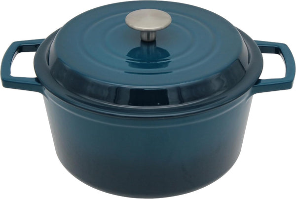 4.2 Quart Cast Iron Dutch Oven with Lid - Enameled Non-Stick Interior, Oven Safe to 500°F, Multi-Stovetop Compatible - Navy Blue1