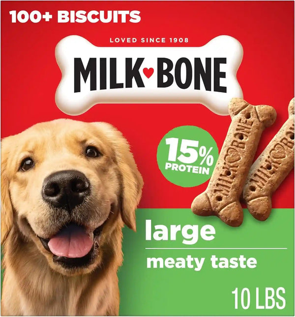 Milk-Bone Original Medium Dog Biscuits, 10 Lb Box | 280+ Treats, Classic Meaty Taste, Crunchy Dog Treats for Dogs 20-50Lbs, 15% Protein, 12 Vitamins & Minerals, Made in the USA16