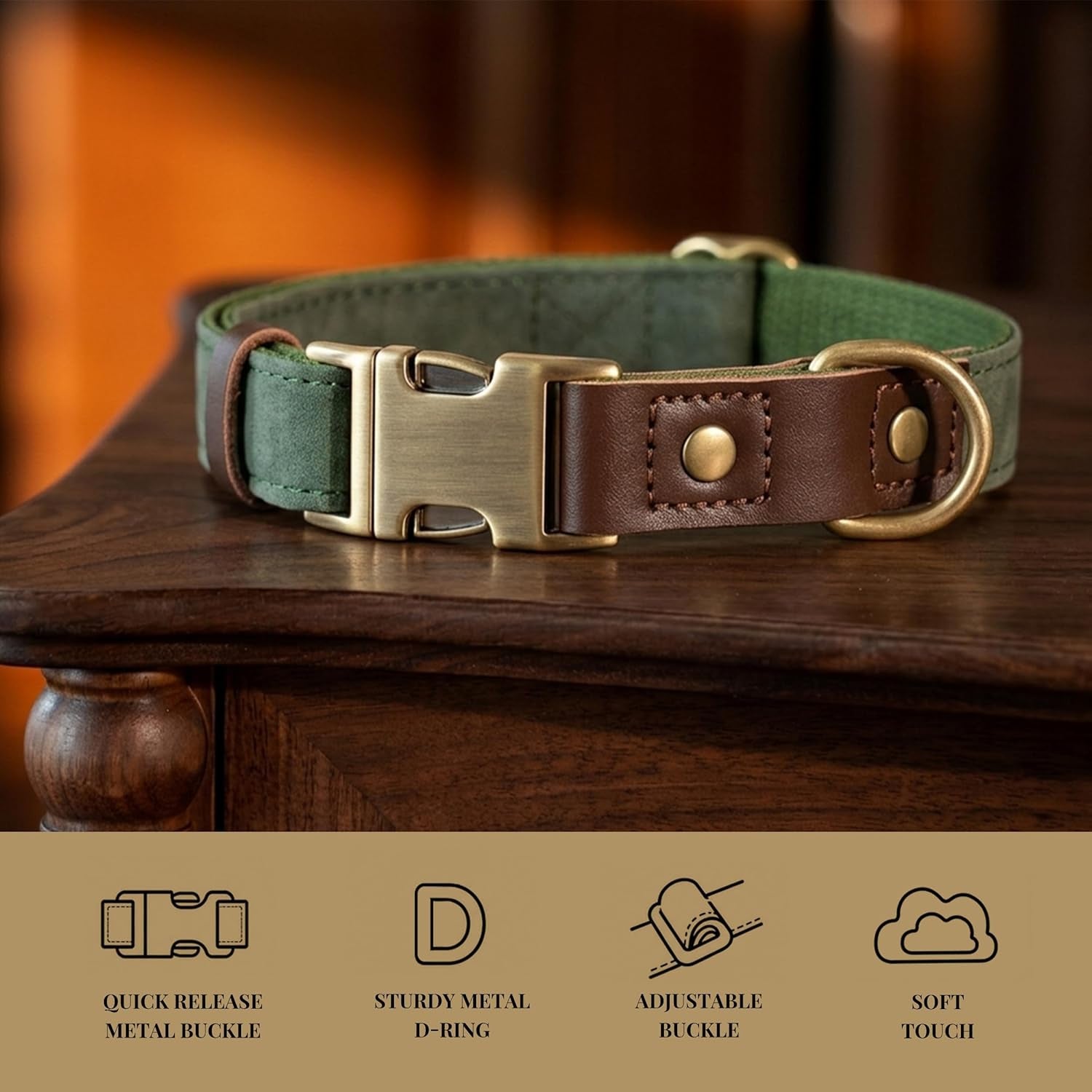 didog-pu-leather-dog-collar-for-small-dogs-puppy-soft-lining-green-s-all-day-comfort-for-daily-walks-and-backyard-play-quick-release-metal-buckle-for-easy-on-off-d-ring-for-leash-easy-clean