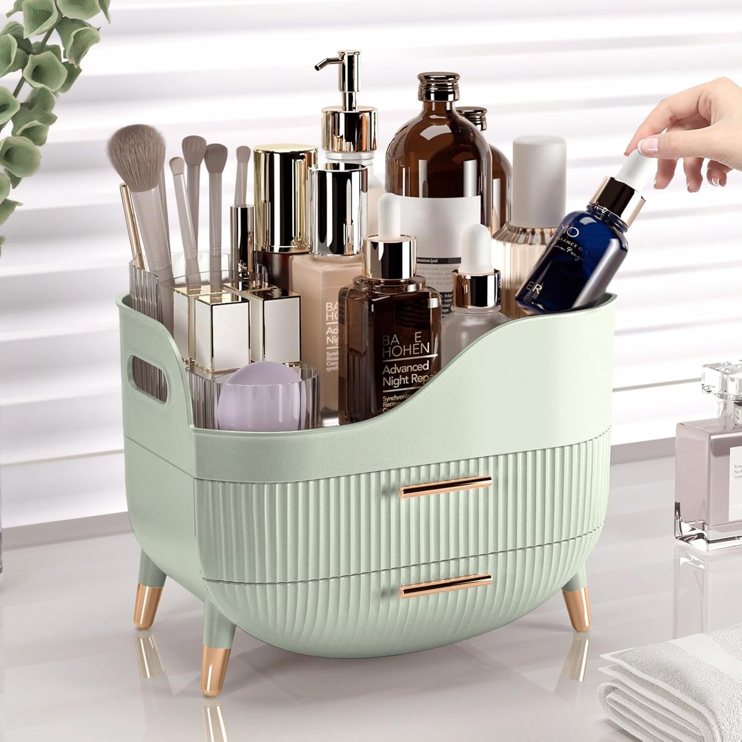makeup-organizer-with-drawers-green-skincare-organizer-for-vanity-storage-box-with-handle-large-cosmetic-display-case-for-dresser-bathroom-countertop