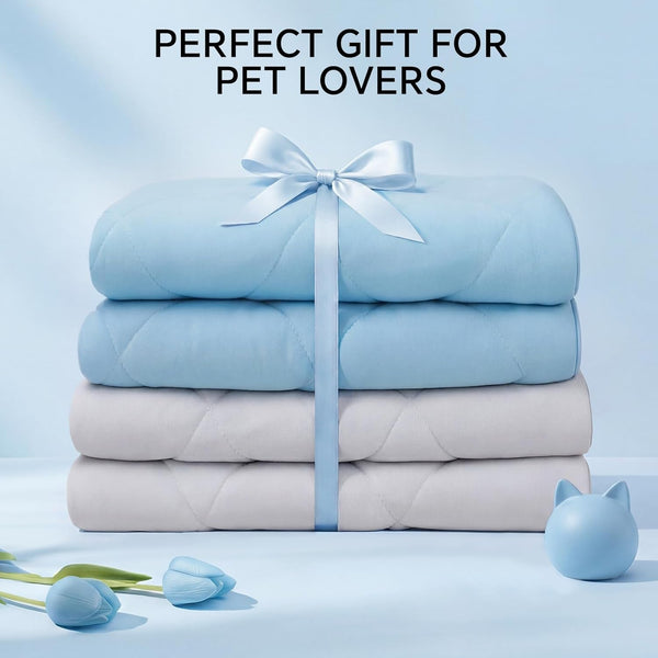 Luciphia Q-MAX>0.4 Cooling Dog Blanket Breathable Cold Pet Puppy Blue,29X40 | Silky Soft Self-Cooling; Summer Calming Mat; Easy Clean Washable; Lightweight Couch Protector for Dogs, Cats, and Puppies.8