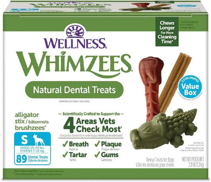 Wellness WHIMZEES Value Pack Natural Dog Dental Treat, Chews, Freshens Breath, Large Size, 50.9 Oz Box, 24 Count11