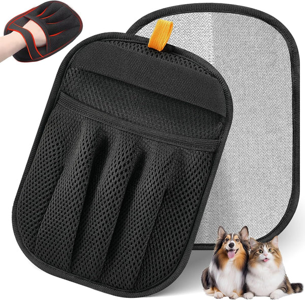 Pet Hair Removal Glove Cat & Dog, Electrostatic Reusable Hair Remover Tool | Upgraded Washable 5-Finger Pet Hair Remover Works for Laundry, Couch, Carpet & Car Seat, Removes Dog and Cat Fur Easily1