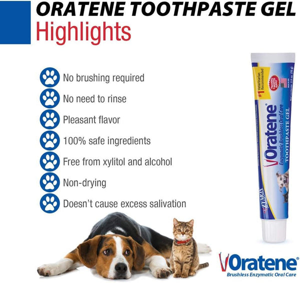 Pet King Brands ZYMOX Oratene Brushless Toothpaste Gel for Dogs and Cats, 2.5Oz3