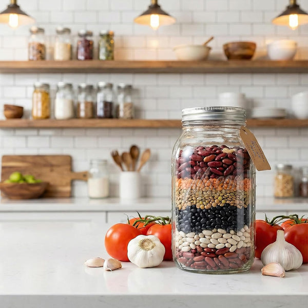 3 Pack 64Oz Wide Mouth Mason Jars,Half Gallon Mason Jar for Pickling, Canning, Fermenting and Food Storage, Microwave & Dishwasher Safe5