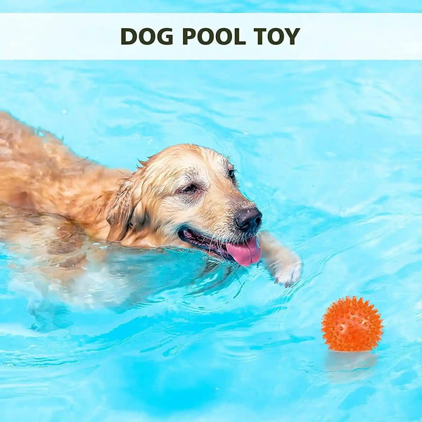 Petizer 6 Pack 2.5” Squeaky Dog Toy Balls, Floating Dogs Pool Balls, Spiky Dog Balls, Durable Interactive Fetch Toys for Puppy, Dog Chew Toys for Teething (2.5", Small Dog)3