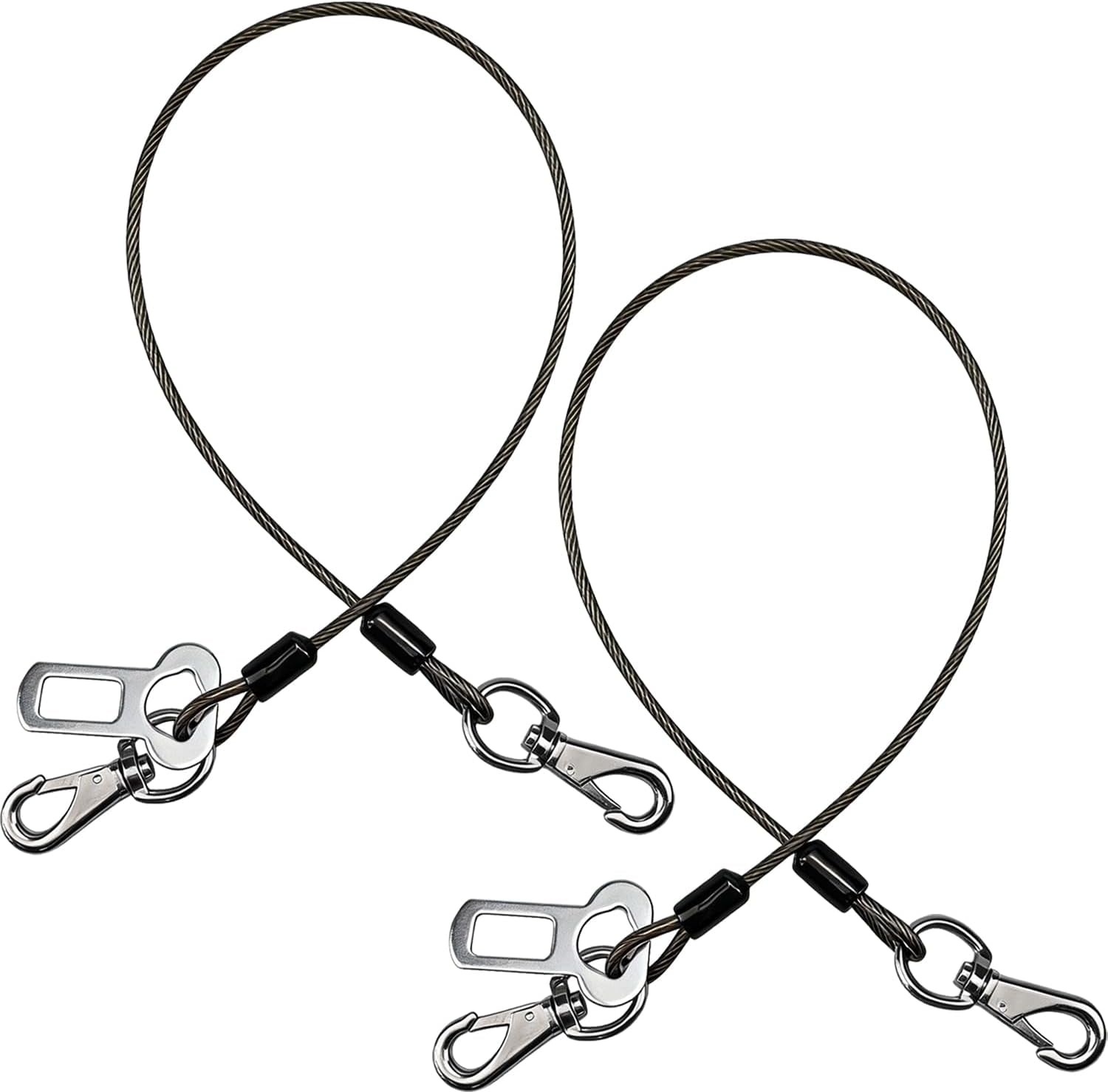2pcs-dog-car-seat-belt-chew-proof-pet-safety-belt-for-dogs-2-in-1-heavy-duty-dog-car-seatbelt-restraint-waterproof-steel-wire-dog-leash-black-2-24inch-60cm