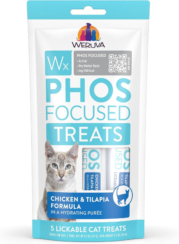 Weruva Wx Phos Focused, Lickable Cat Treats Variety Pack, 0.5Oz Tube, Pack of 2413