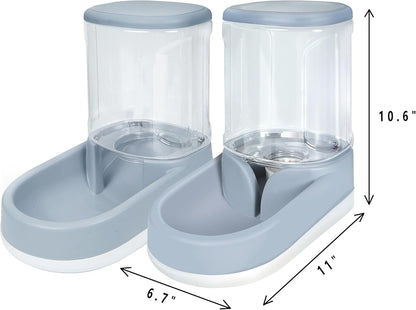 MOLOPARTY Automatic Dog Cat Feeder and Water Dispenser Gravity Food Feeder and Waterer Set with Pet Food Bowl for Small Medium Dog Puppy Kitten, Large Capacity 1 (Pet Feeder and Waterer Set)8