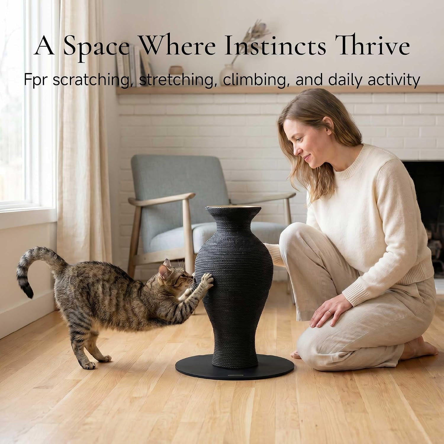 furrytail-cat-scratching-post-for-indoor-cats-neck-vase-cat-scratcher-with-paper-rope-modern-aesthetic-cat-tree-cute-decorative-cat-furniture-unique-cat-scratcher-22-black