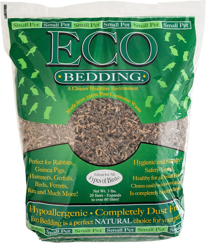 ECO BEDDING 99% Dust-Free Paper Bedding for Small Pets and Birds, Eco Natural, 1.5 Lb - Safe, Clean, Ideal Nesting & Burrowing Material for Comfort1