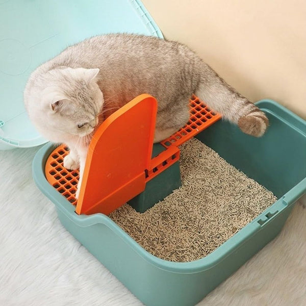 Pet Supplies, Enclosed Cat Litter Box with Lid & Scoop, Anti-Splash Hooded Tray, Easy Clean6