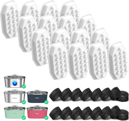 Rellaty Official Cat Fountain Filters (12 Filters +12 Sponges)8