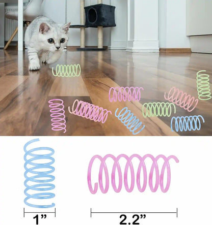 Fashion'S Talk 12PCS Glow-In-The-Dark Springs Cat Toys for Indoor Cats,Jelly Color Interactive Play Kitten Toys for Chase and Exercise4