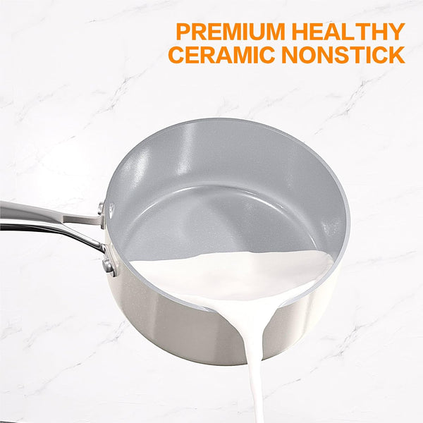 Ceramic Nonstick Cookware Set, 10Pcs Non Toxic Pots and Pans Set | Pfoa-Free Healthy Kitchen Cooking Set, Induction Compatible & Oven Safe, Easy to Clean, Dishwasher Safe, Even Heating4