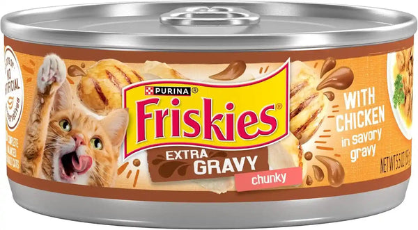 Purina Friskies Extra Gravy Wet Cat Food Chunky Chicken in Savory Gravy - (Pack of 24) 5.5 Oz. Cans1