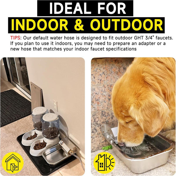 Automatic Water Dispenser for Dogs, 3L /101 Oz 304 Stainless Steel Dog Water Feeder, Auto-Fill Large Waterer for Pets & Livestock, Outdoor Dog Water Bowl, Wide Mouth, Anti-Tip, Easy to Clean6