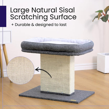 Catry Cat Perch with Washable Replaceable Bed & Wide Sisal Scratching Post | Cat Tree with Washable Replaceable Bed for Large Cats, Thick Sisal Scratching Post, Sturdy Cat Tower, Easy Assembly Cat Tree5