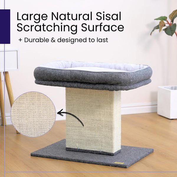 Catry Cat Perch with Washable Replaceable Bed & Wide Sisal Scratching Post | Cat Tree with Washable Replaceable Bed for Large Cats, Thick Sisal Scratching Post, Sturdy Cat Tower, Easy Assembly Cat Tree5