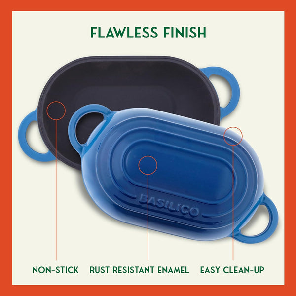 Enameled Cast Iron Bread Oven 2 Qt (Blue), Non-Stick Single Loaf Cast Iron Bread Pan with Lid, Easy Homemade Sourdough Dutch Oven with Lid, Oven-Safe Artisan Bread Baking Pan5