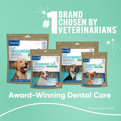 C.E.T. Veggiedent Fr3Sh & Zen Plaque and Tartar Control Chews for Dogs, L | Calming Dog Dental Chews, L-Theanine Dog Calming Chew, Plant Based Chews, VOHC Approved for Plaque & Tartar3